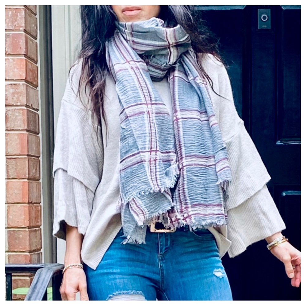 ABSOLUTELY FABULOUS PLAID PRINT SCARF/SHAWL - Picture 3 of 6